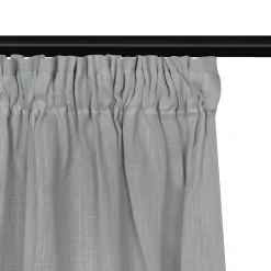 Bio Gardine halbtransparenter Vorhangschal aus Bio Baumwolle Leinenstruktur hellgrau 140x245cm