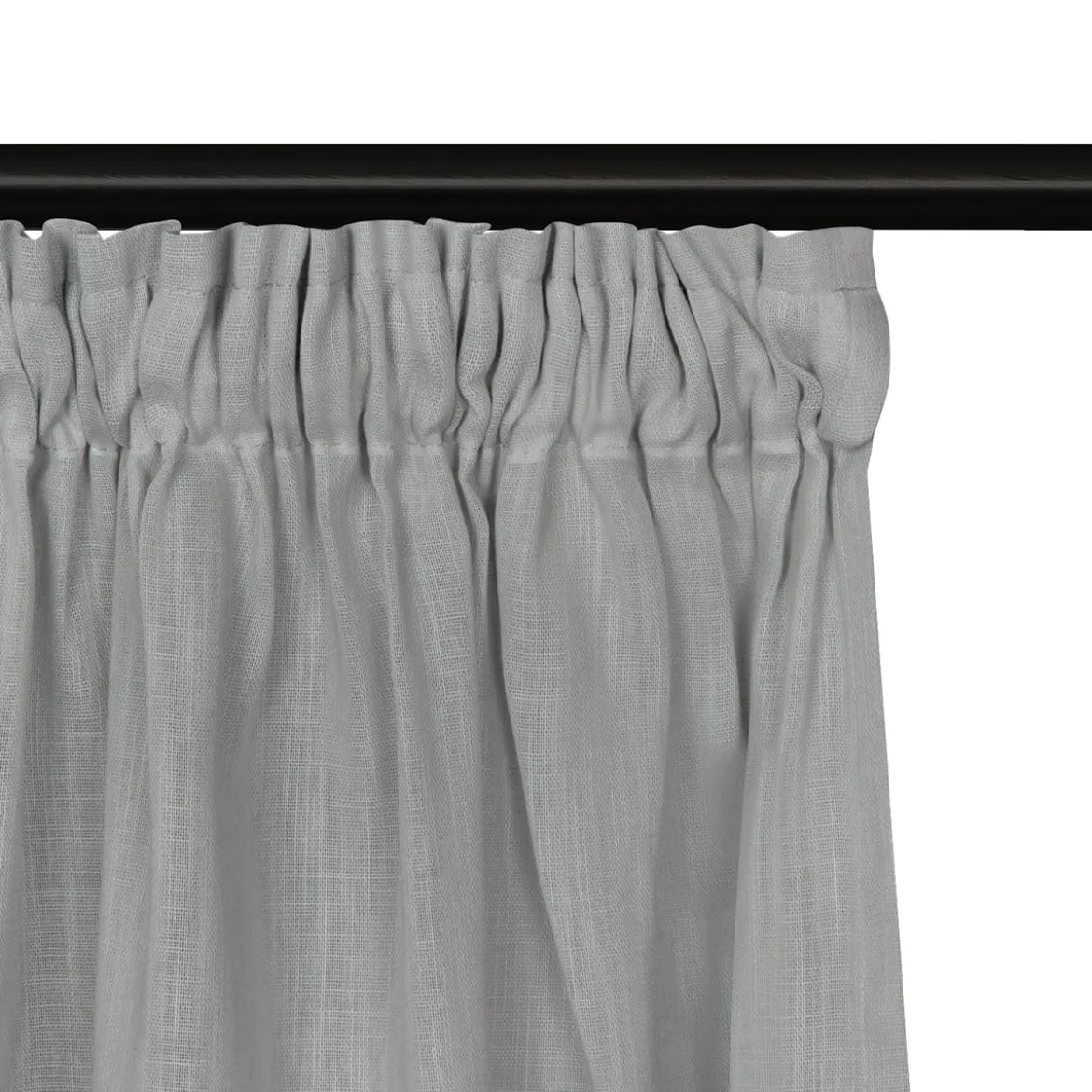 Bio Gardine halbtransparenter Vorhangschal aus Bio Baumwolle Leinenstruktur hellgrau 140x245cm