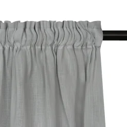 Bio Gardine halbtransparenter Vorhangschal aus Bio Baumwolle Leinenstruktur hellgrau 140x245cm