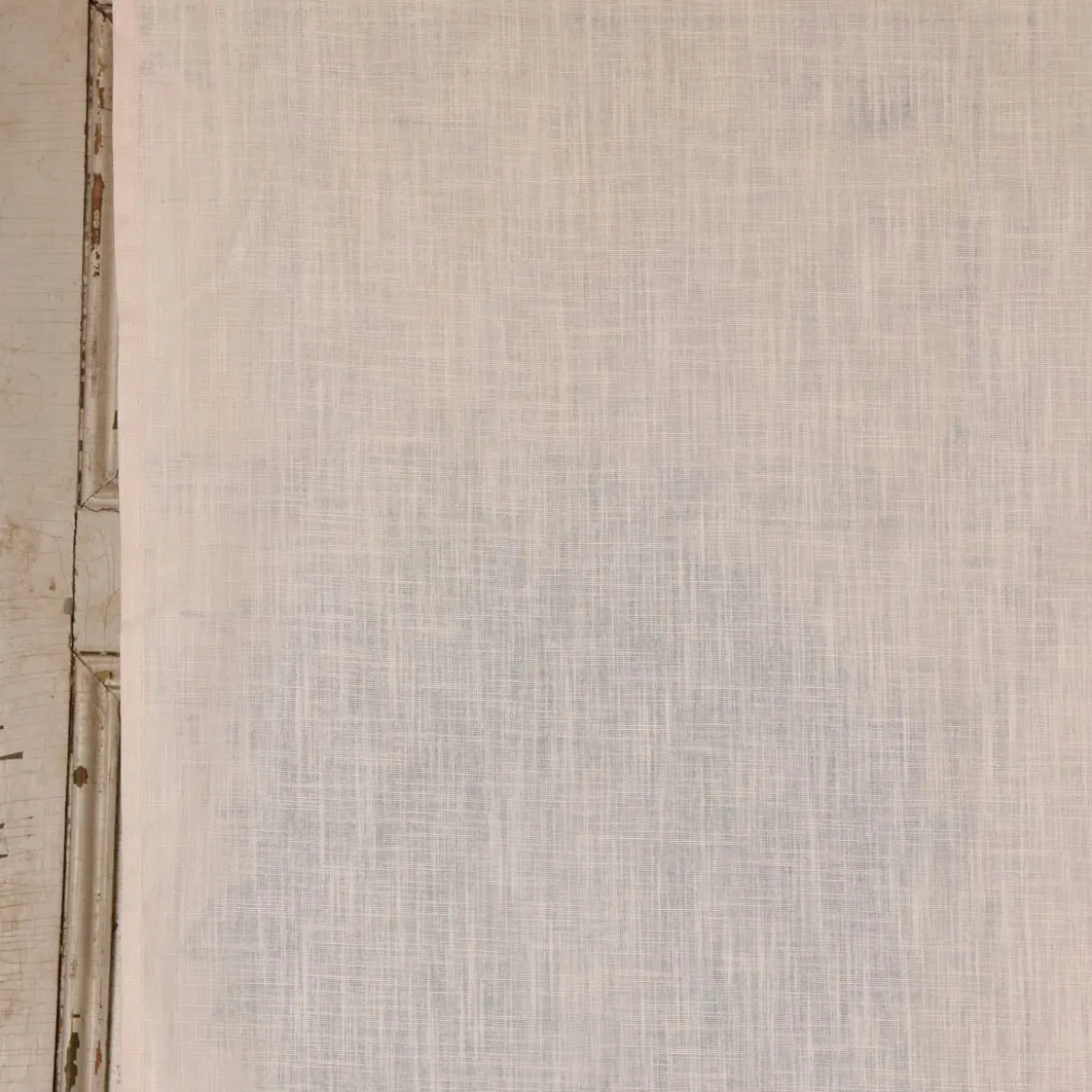 Bio Gardine halbtransparenter Vorhangschal aus Bio Baumwolle Leinenstruktur taupe natur 140x245cm
