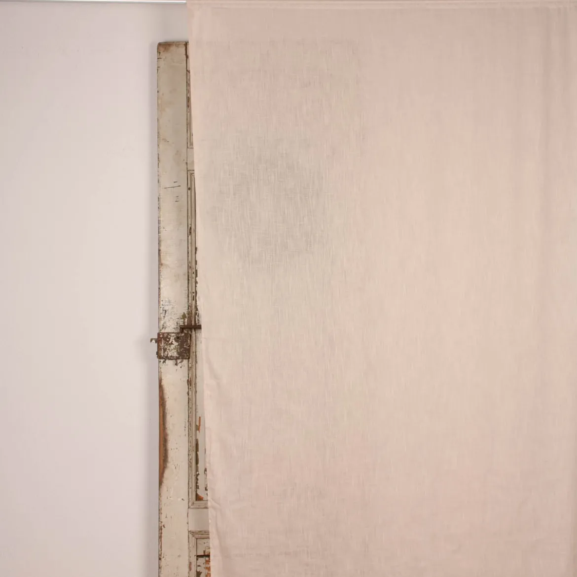 Bio Gardine halbtransparenter Vorhangschal aus Bio Baumwolle Leinenstruktur taupe natur 140x245cm