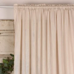Bio Gardine halbtransparenter Vorhangschal aus Bio Baumwolle Leinenstruktur taupe natur 140x245cm