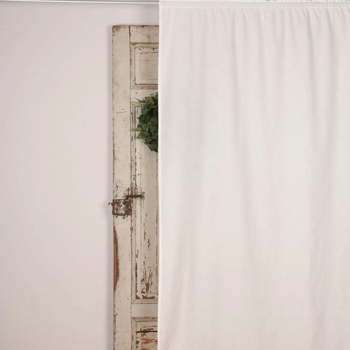Bio Gardine Vorhangschal aus glatter feiner blickdichter Bio Baumwolle weiß 140x245cm