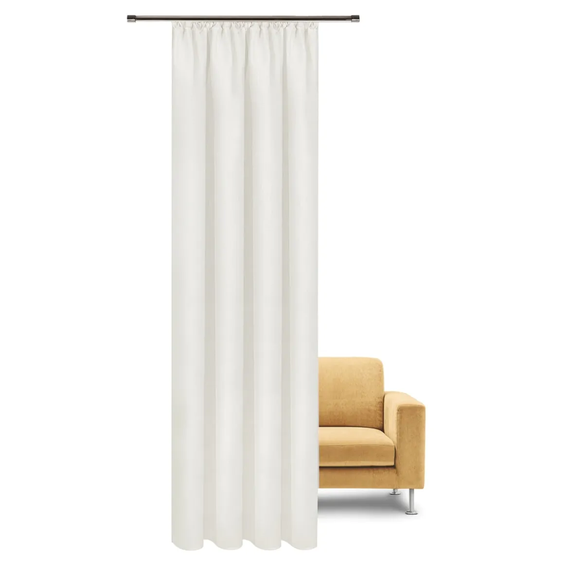 Bio Gardine Vorhangschal aus glatter feiner blickdichter Bio Baumwolle weiß 140x245cm