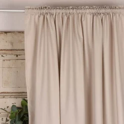Bio Gardine Vorhangschal aus glatter feiner blickdichter Bio Baumwolle beige 140x245cm