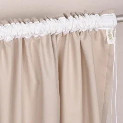 Bio Gardine Vorhangschal aus glatter feiner blickdichter Bio Baumwolle beige 140x245cm