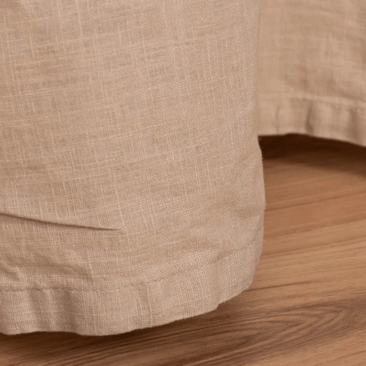 Bio Gardine Vorhangschal aus Bio Baumwolle und Leinen Leinenstruktur einfarbig sand 140x270cm