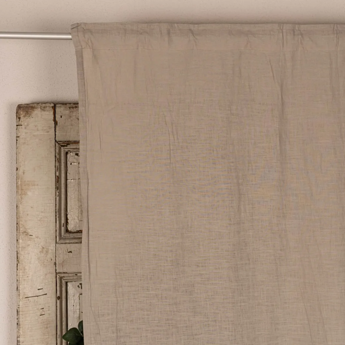 Bio Gardine Vorhangschal aus Bio Baumwolle und Leinen Leinenstruktur einfarbig taupe 140x270cm