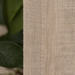 Bio Gardine Vorhangschal aus Bio Baumwolle und Leinen Leinenstruktur einfarbig taupe 140x270cm