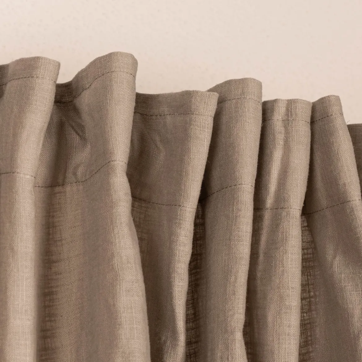 Bio Gardine Vorhangschal aus Bio Baumwolle und Leinen Leinenstruktur einfarbig taupe 140x270cm
