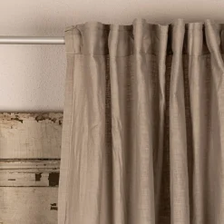 Bio Gardine Vorhangschal aus Bio Baumwolle und Leinen Leinenstruktur einfarbig taupe 140x270cm