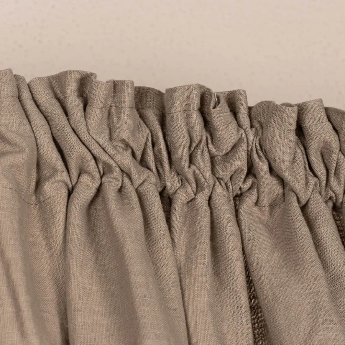 Bio Gardine Vorhangschal aus Bio Baumwolle und Leinen Leinenstruktur einfarbig taupe 140x270cm