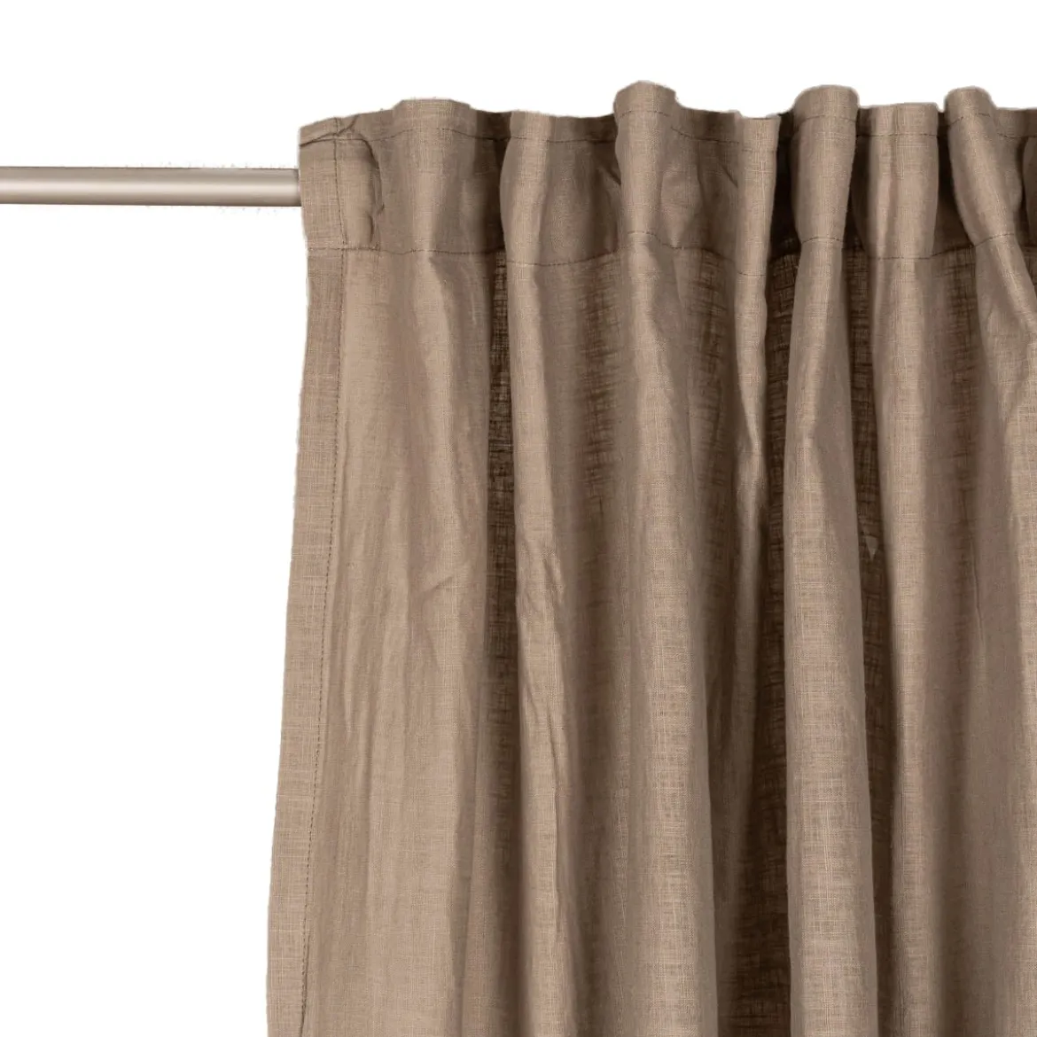 Bio Gardine Vorhangschal aus Bio Baumwolle und Leinen Leinenstruktur einfarbig taupe 140x270cm