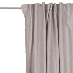 Bio Gardine Vorhangschal aus Bio Baumwolle und Leinen Leinenstruktur einfarbig hellgrau 140x270cm