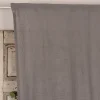 Bio Gardine Vorhangschal aus Bio Baumwolle und Leinen Leinenstruktur einfarbig mittelgrau 140x270cm