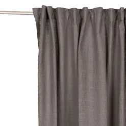 Bio Gardine Vorhangschal aus Bio Baumwolle und Leinen Leinenstruktur einfarbig mittelgrau 140x270cm