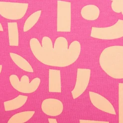 Bio Jersey Stoff Baumwolljersey Blumen Jennifer Bouron fuchsia apricot 1,48 m Breite