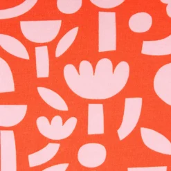 Bio Jersey Stoff Baumwolljersey Blumen Jennifer Bouron orange rosa 1,48 m Breite