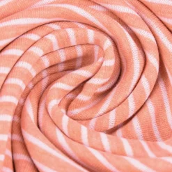 Bio-Jerseystoff Hamburger Liebe Albstoffe Double-Stripe Streifen orange meliert weiß 1,50m Breite