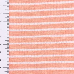 Bio-Jerseystoff Hamburger Liebe Albstoffe Double-Stripe Streifen orange meliert weiß 1,50m Breite