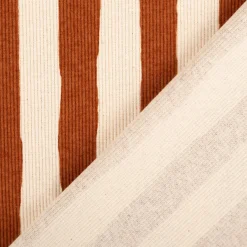 Bio Rippjersey Rib Jersey Stoff Baumwolle Streifen natur braun 1,2m Breite