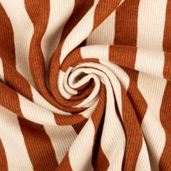 Bio Rippjersey Rib Jersey Stoff Baumwolle Streifen natur braun 1,2m Breite