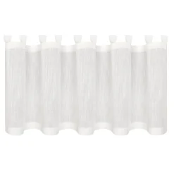 Bio Schlaufenbistro transparente Scheibengardine aus Bio Baumwolle mit Leinenstruktur wollweiß 150x50cm
