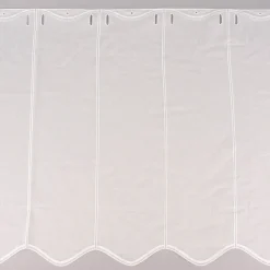 Bistrogardine Panneaux Scheibengardine nähfrei Stickerei Leinenlook ecru 60cm Höhe