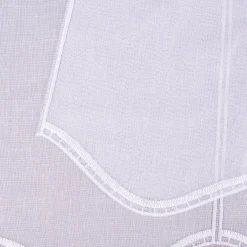 Bistrogardine Panneaux Scheibengardine nähfrei Stickerei Leinenlook weiß 60cm Höhe