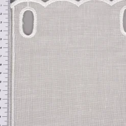 Bistrogardine Panneaux Scheibengardine nähfrei Leinenlook Stickerei Herzen ecru 45cm Höhe