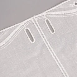 Bistrogardine Panneaux Scheibengardine nähfrei Stickerei Leinenlook ecru 30cm Höhe