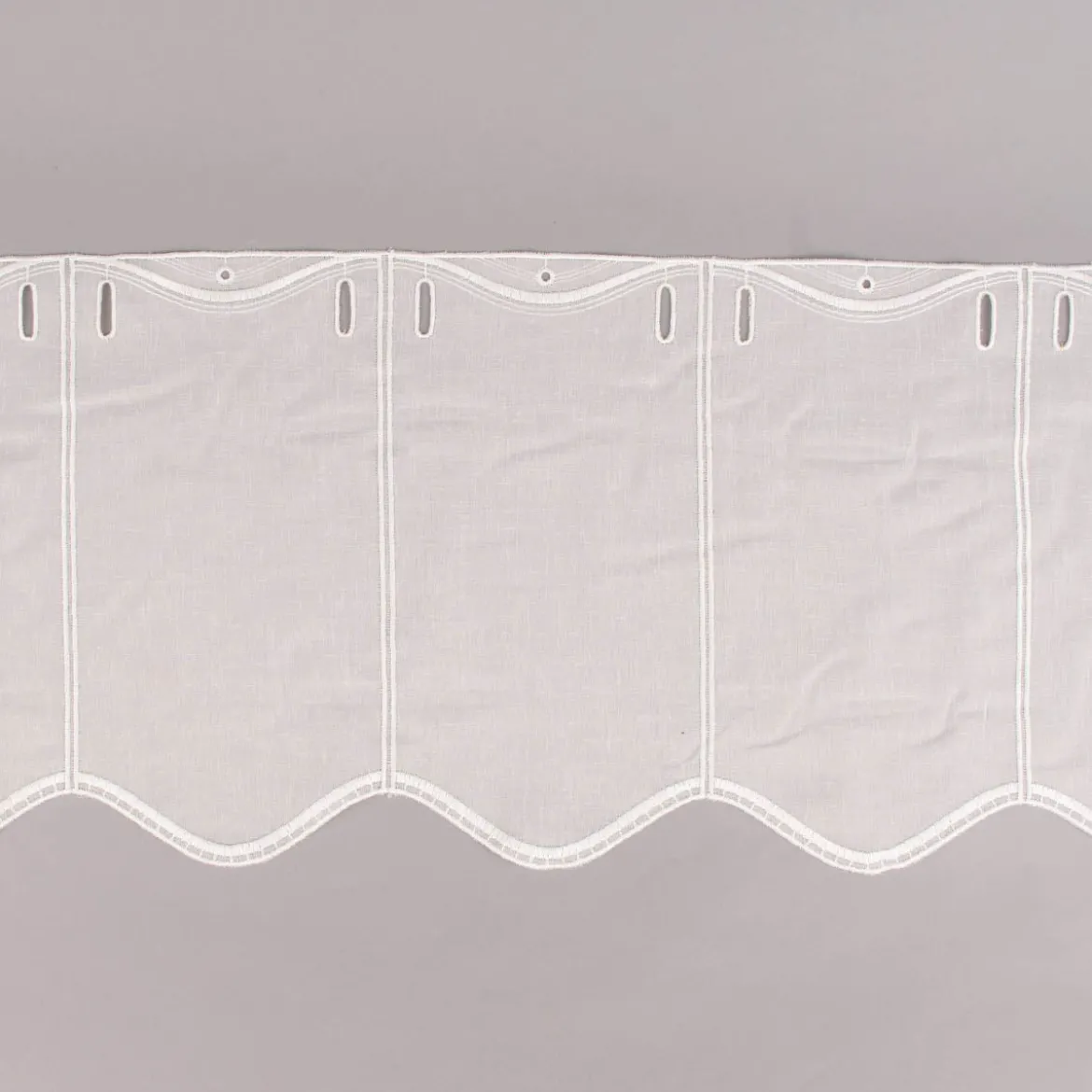 Bistrogardine Panneaux Scheibengardine nähfrei Stickerei Leinenlook ecru 30cm Höhe