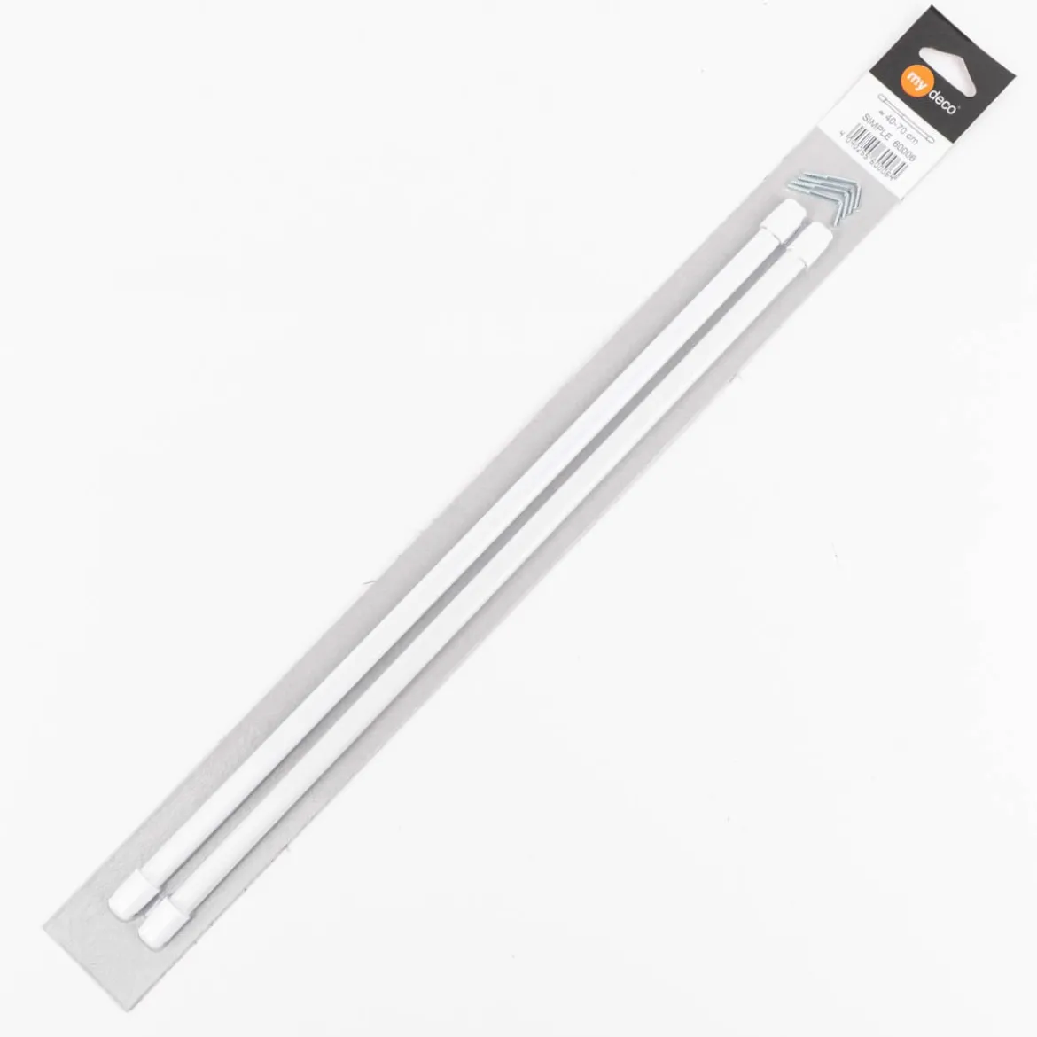 Bistrostange Scheibenstange Vitragenstange ausziehbar 40-70cm weiß, 2er Pack