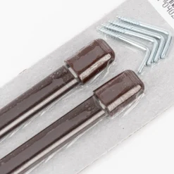 Bistrostange Scheibenstange Vitragenstange ausziehbar 100-190cm braun, 2er Pack