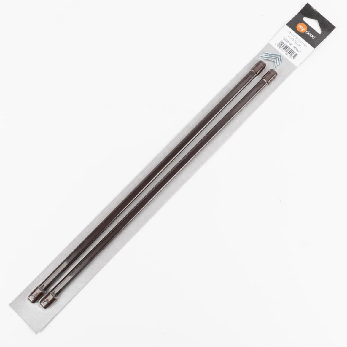 Bistrostange Scheibenstange Vitragenstange ausziehbar 100-190cm braun, 2er Pack