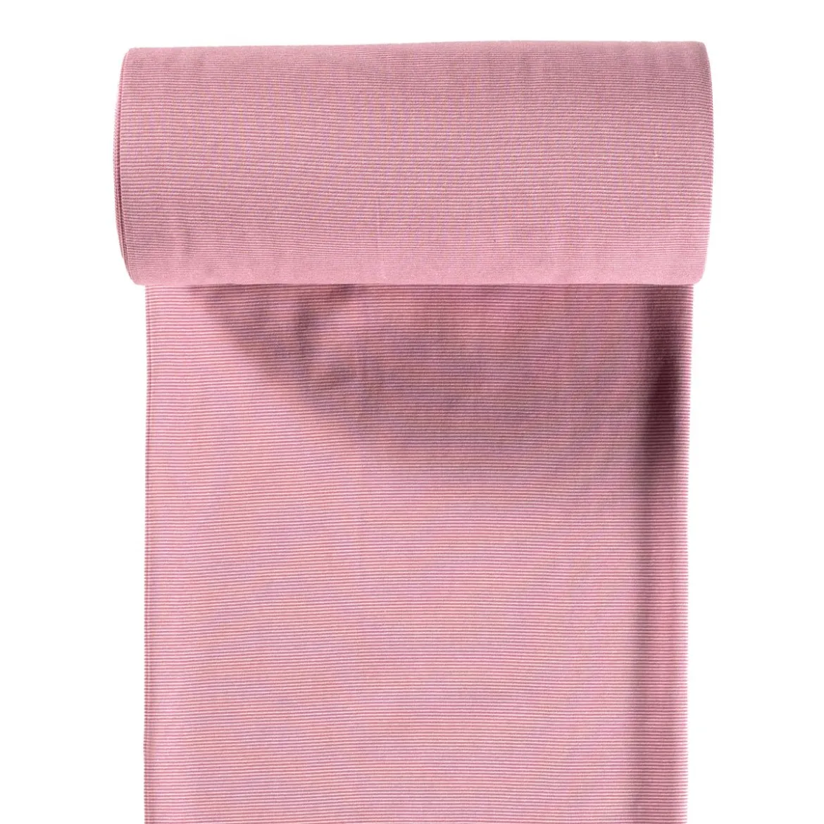 Bündchenstoff Baumwolle Yarn Dyed Streifen fein weiß rosa 35cm Breite