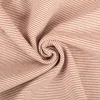 Bündchenstoff Baumwolle Yarn Dyed Streifen fein weiß camel 35cm Breite