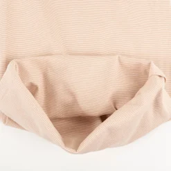 Bündchenstoff Baumwolle Yarn Dyed Streifen fein weiß nude 35cm Breite