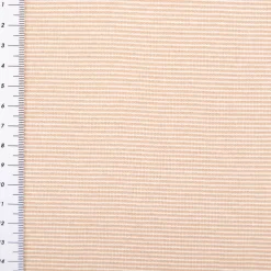 Bündchenstoff Baumwolle Yarn Dyed Streifen fein weiß nude 35cm Breite