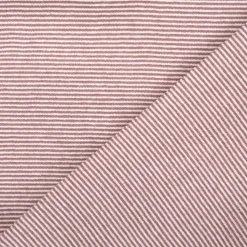 Bündchenstoff Baumwolle Yarn Dyed Streifen fein weiß mauve 35cm Breite