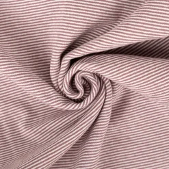 Bündchenstoff Baumwolle Yarn Dyed Streifen fein weiß mauve 35cm Breite