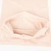 Bündchenstoff Baumwolle Yarn Dyed Streifen fein weiß lachs 35cm Breite