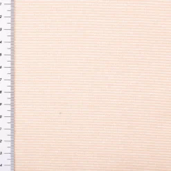Bündchenstoff Baumwolle Yarn Dyed Streifen fein weiß lachs 35cm Breite