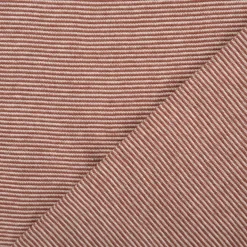 Bündchenstoff Baumwolle Yarn Dyed Streifen fein weiß rost 35cm Breite