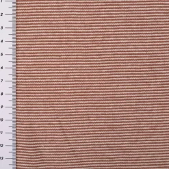 Bündchenstoff Baumwolle Yarn Dyed Streifen fein weiß rost 35cm Breite