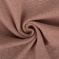 Bündchenstoff Baumwolle Yarn Dyed Streifen fein weiß rost 35cm Breite