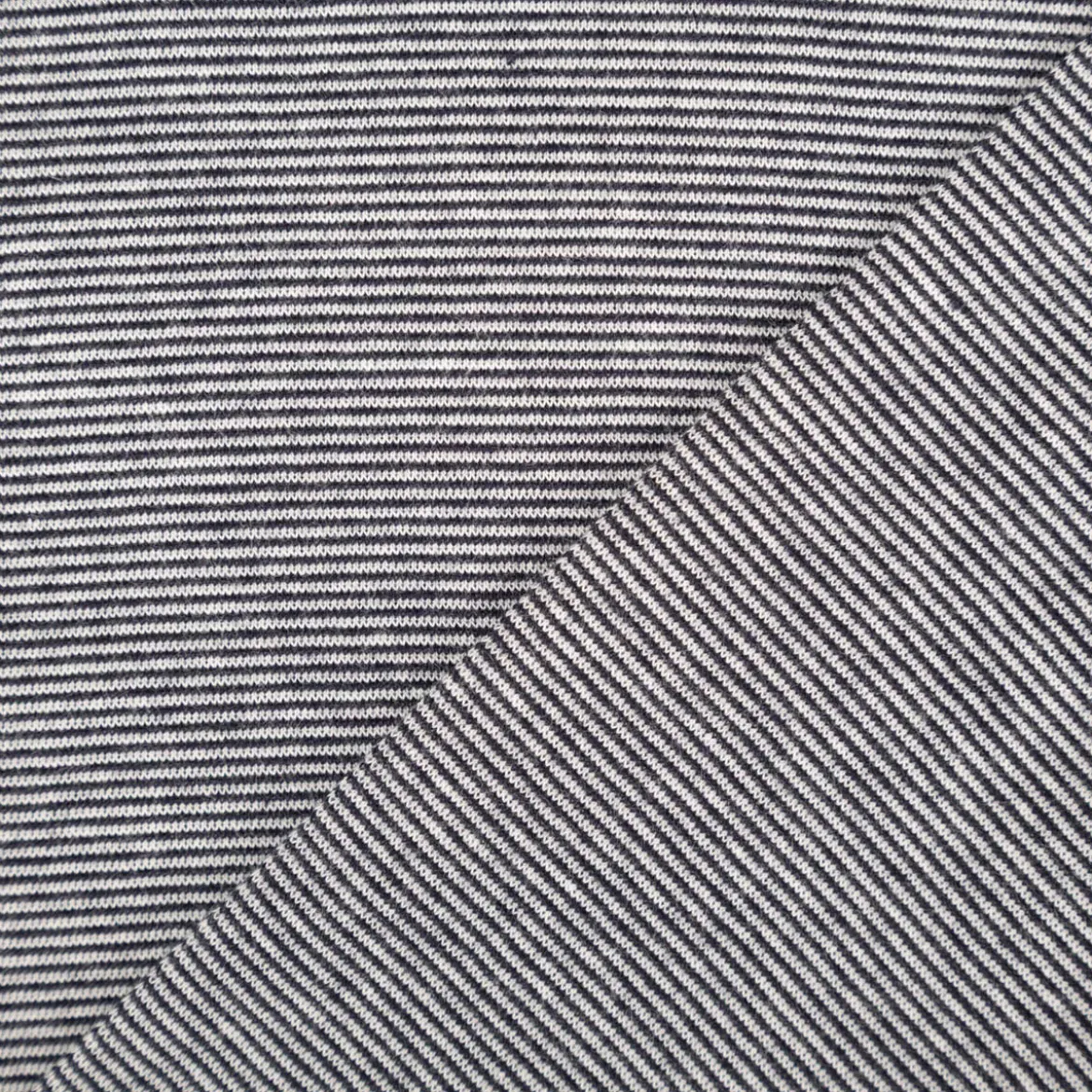 Bündchenstoff Baumwolle Yarn Dyed Streifen fein weiß marine 35cm Breite