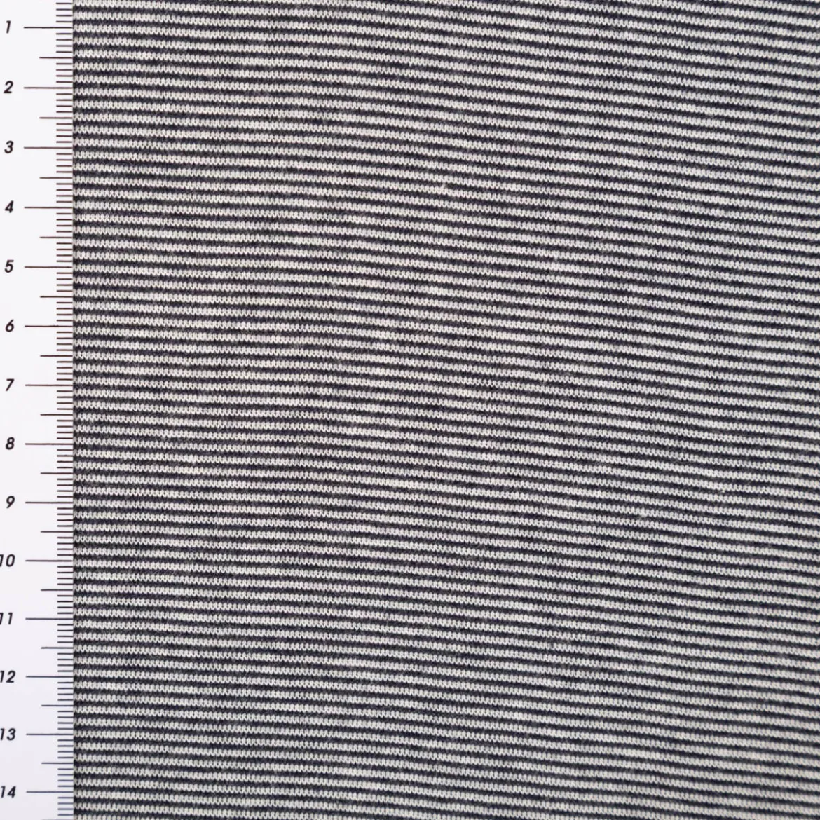 Bündchenstoff Baumwolle Yarn Dyed Streifen fein weiß marine 35cm Breite