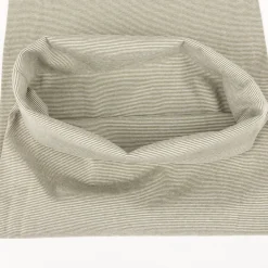 Bündchenstoff Baumwolle Yarn Dyed Streifen fein weiß tannengrün 35cm Breite