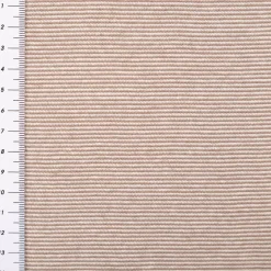Bündchenstoff Baumwolle Yarn Dyed Streifen fein weiß braun-taupe 35cm Breite